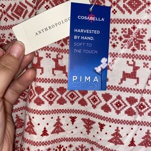 NWT CosaBella Anthropologie Holiday Print Christmas Pajamas set size Medium
